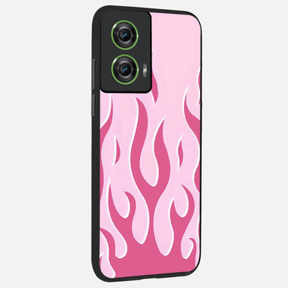  Blush Flame Energy back cover For Moto Edge 50 Fusion slim fit glass case with vibrant aesthetic design
