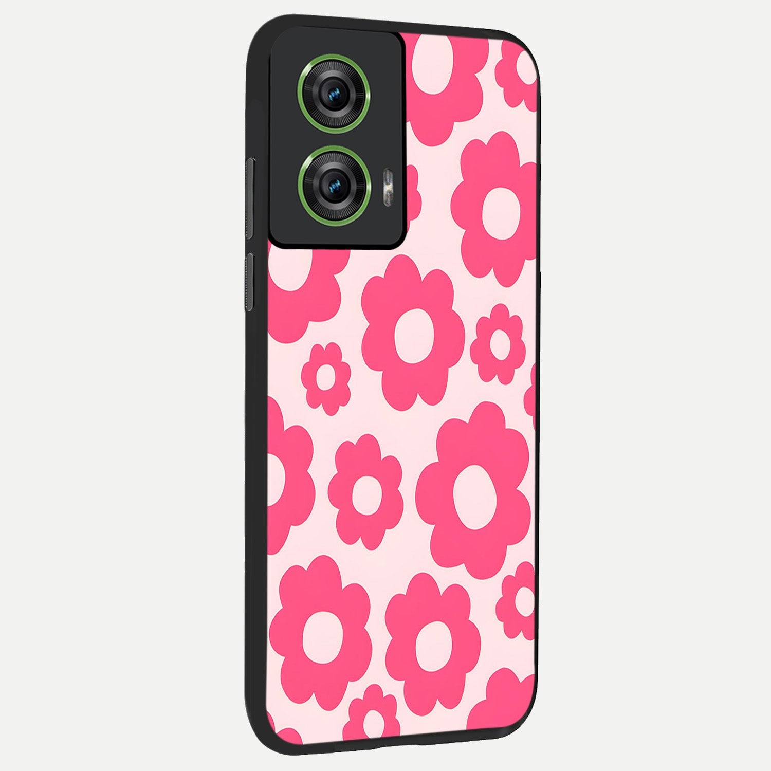  Blush Flower Pop back cover For Moto Edge 50 Fusion slim fit glass case with vibrant aesthetic design