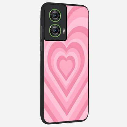 Blush Heart Waves back cover For Moto Edge 50 Fusion slim fit glass case with vibrant aesthetic design