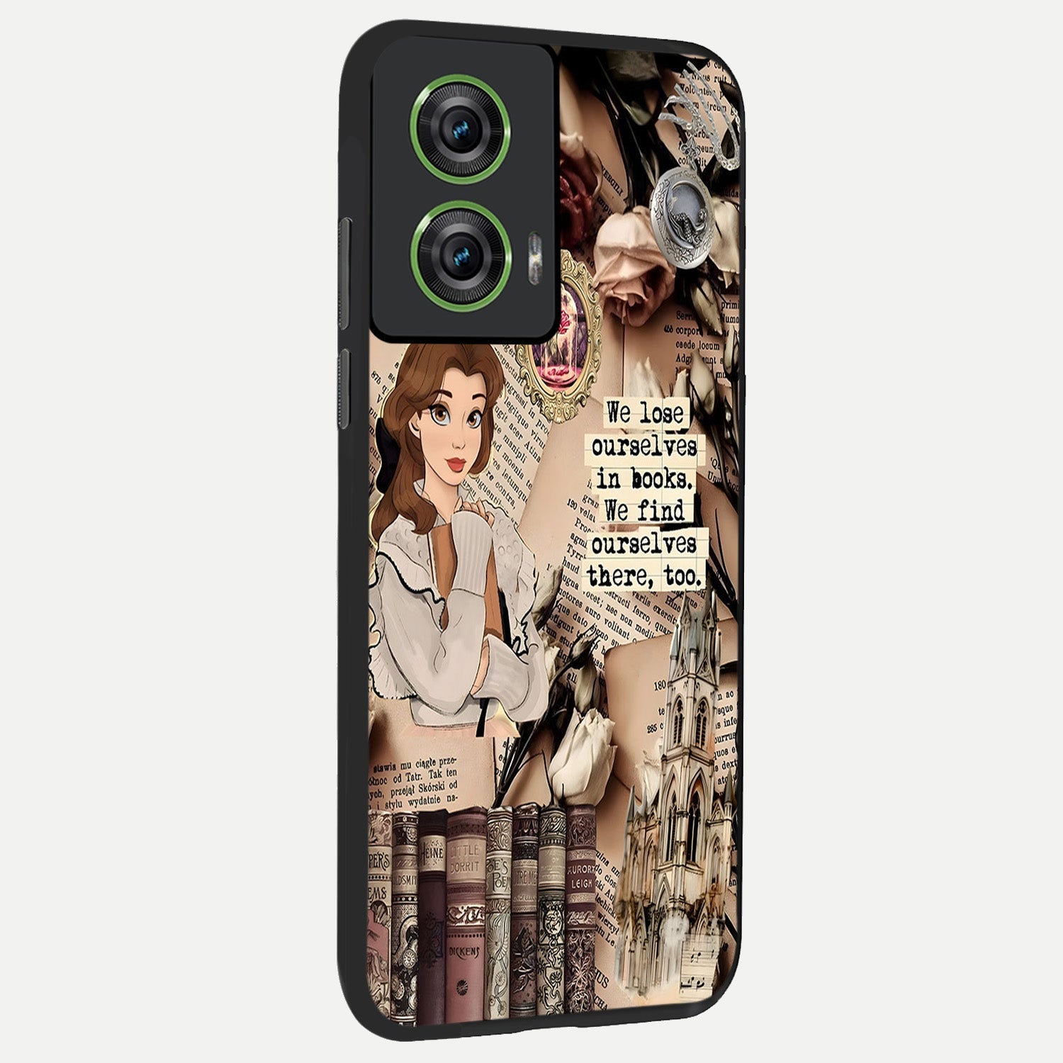  Bookish Dream World back cover For Moto Edge 50 Fusion slim fit glass case with vibrant aesthetic design