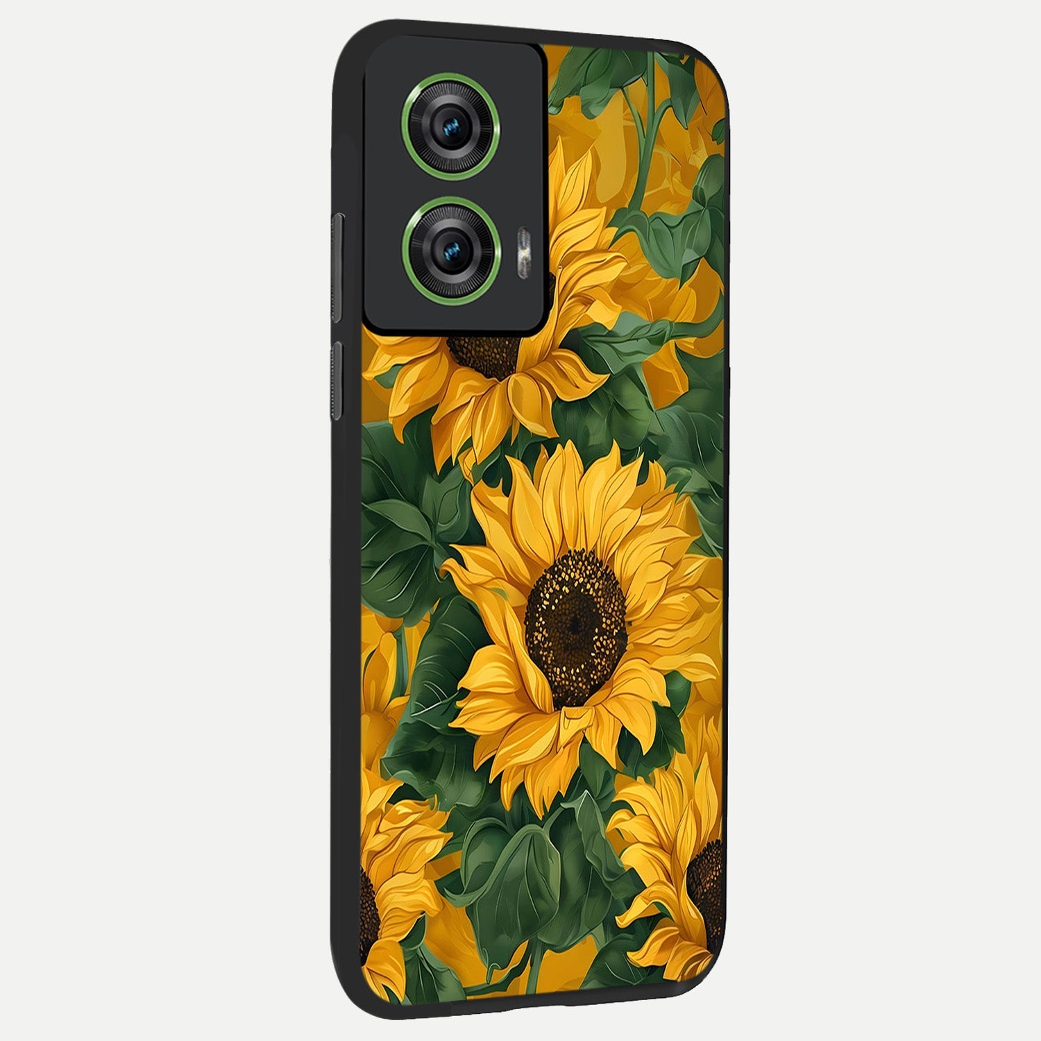  Bright Sunflower Bloom back cover For Moto Edge 50 Fusion slim fit glass case with vibrant aesthetic design