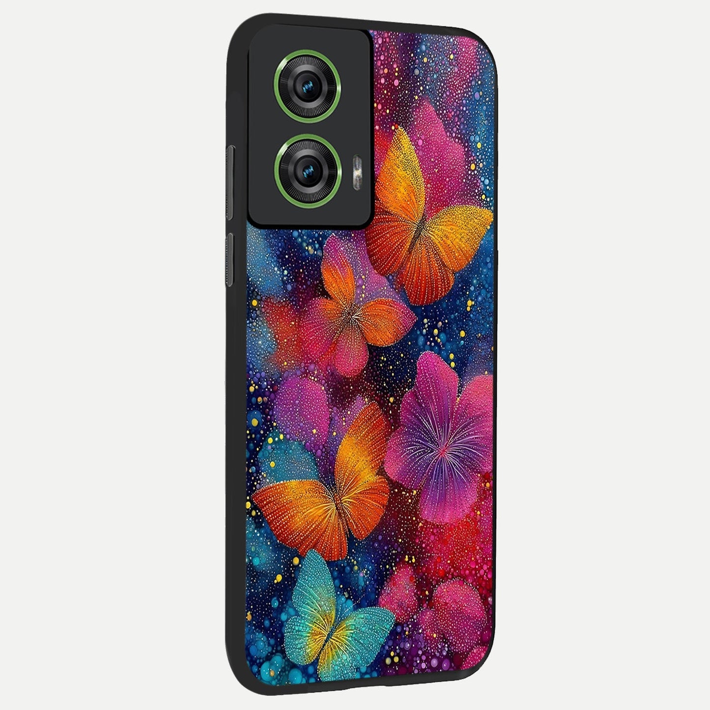  Butterfly Dream Mist back cover For Moto Edge 50 Fusion slim fit glass case with vibrant aesthetic design
