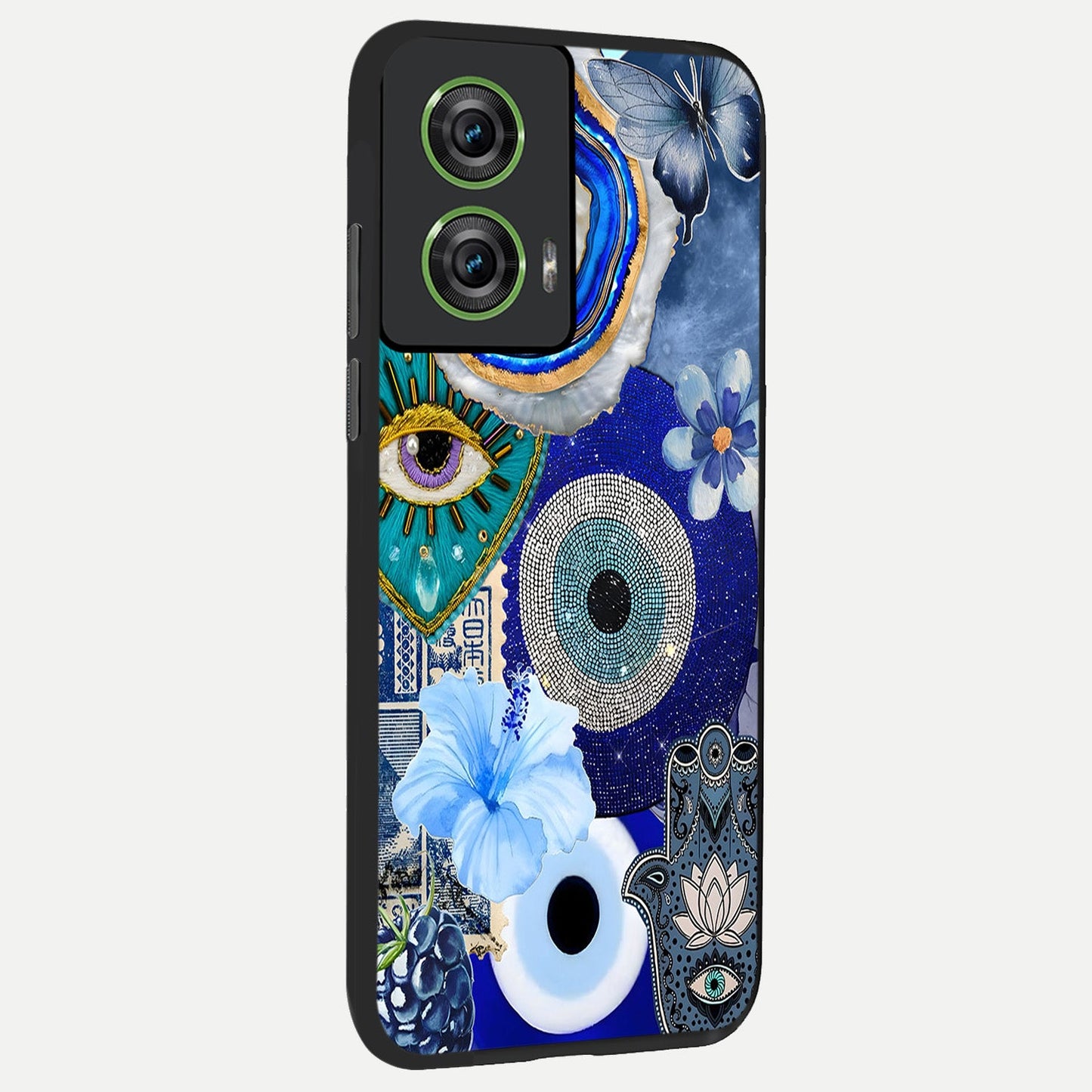  Celestial Blue Vision back cover For Moto Edge 50 Fusion slim fit glass case with vibrant aesthetic design