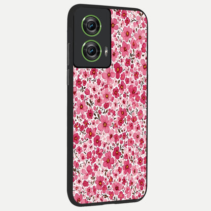  Cherry Blossom Charm back cover For Moto Edge 50 Fusion slim fit glass case with vibrant aesthetic design