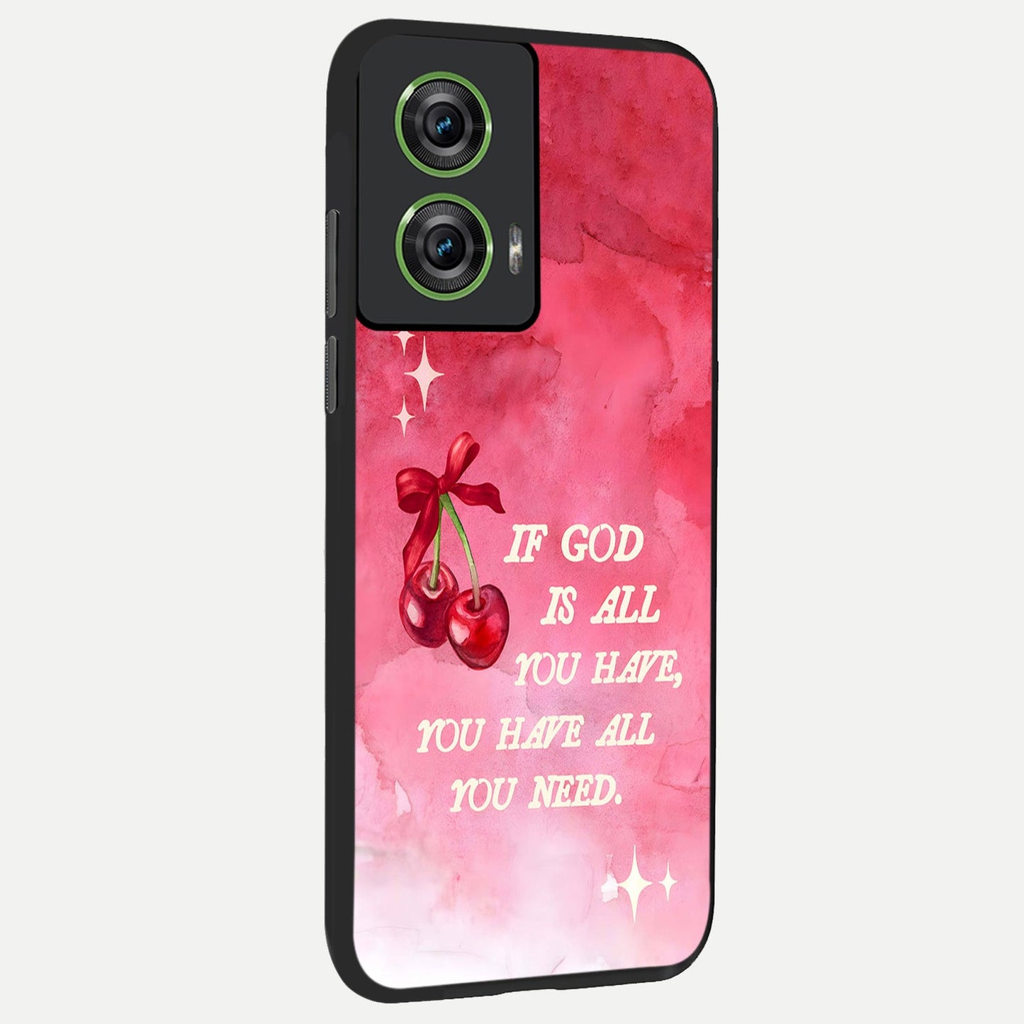  Cherry Quote back cover For Moto Edge 50 Fusion slim fit glass case with vibrant aesthetic design