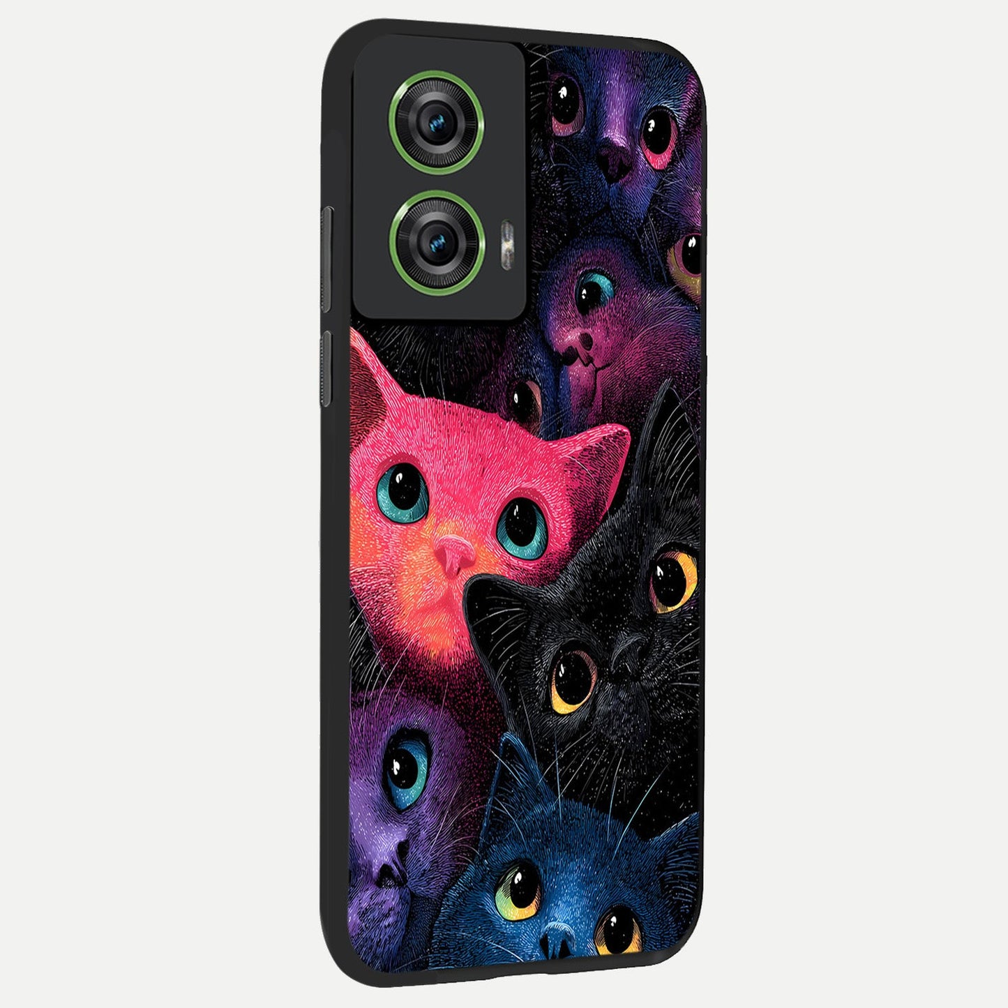  Cosmic Cats Dreams back cover For Moto Edge 50 Fusion slim fit glass case with vibrant aesthetic design