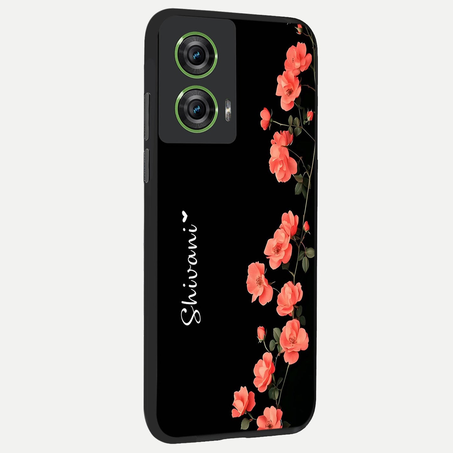 Crimson Bloom Grace Custom Name back cover For Moto Edge 50 Fusion slim fit glass case with vibrant aesthetic design