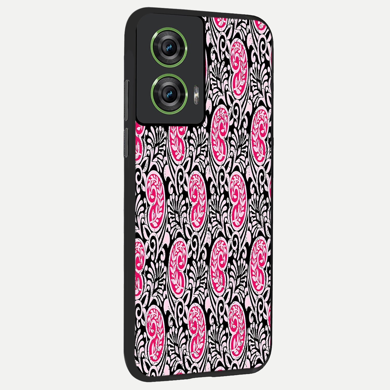  Crimson Paisley Charm back cover For Moto Edge 50 Fusion slim fit glass case with vibrant aesthetic design