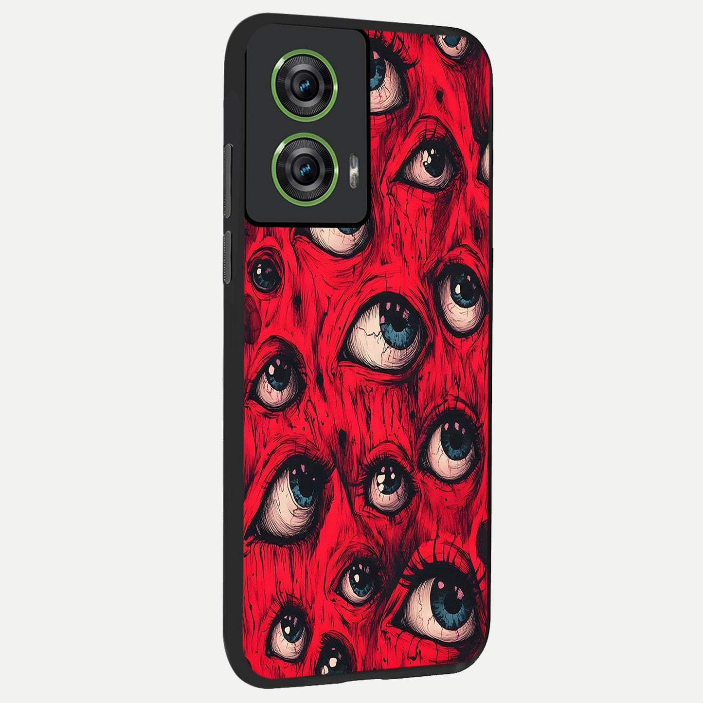  Crimson Watch Eyes back cover For Moto Edge 50 Fusion slim fit glass case with vibrant aesthetic design