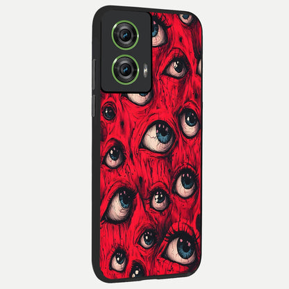  Crimson Watch Eyes back cover For Moto Edge 50 Fusion slim fit glass case with vibrant aesthetic design