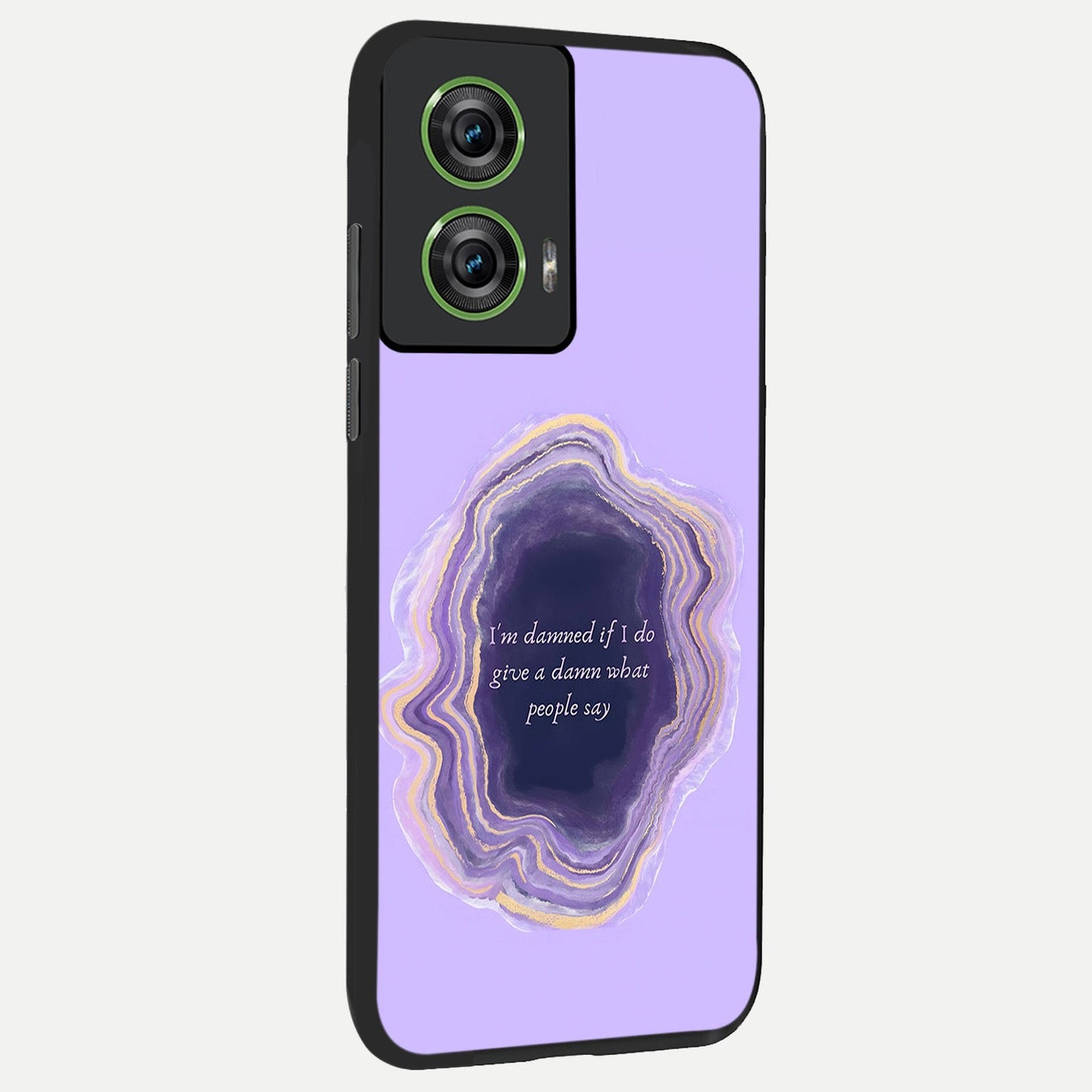  Damned People Quote back cover For Moto Edge 50 Fusion slim fit glass case with vibrant aesthetic design