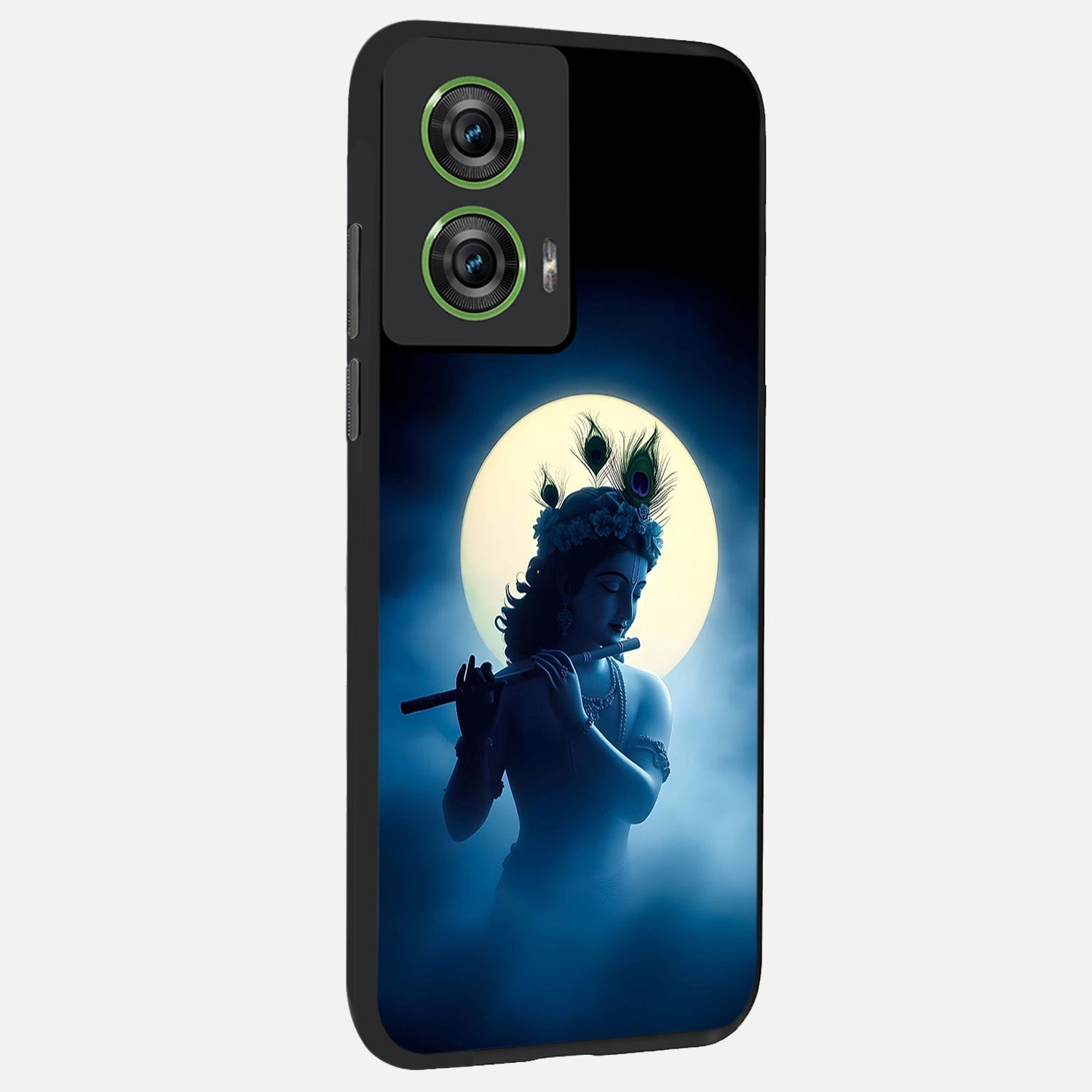  Divine Moon Flute back cover For Moto Edge 50 Fusion slim fit glass case with vibrant aesthetic design
