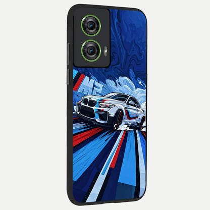  Drift Power Rush back cover For Moto Edge 50 Fusion slim fit glass case with vibrant aesthetic design