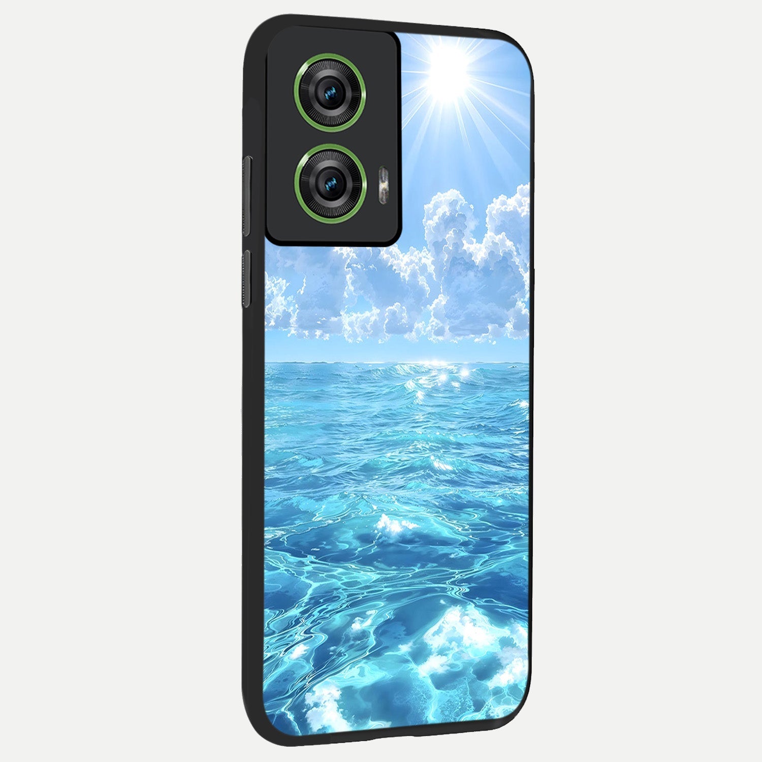  Endless Ocean Horizon back cover For Moto Edge 50 Fusion slim fit glass case with vibrant aesthetic design