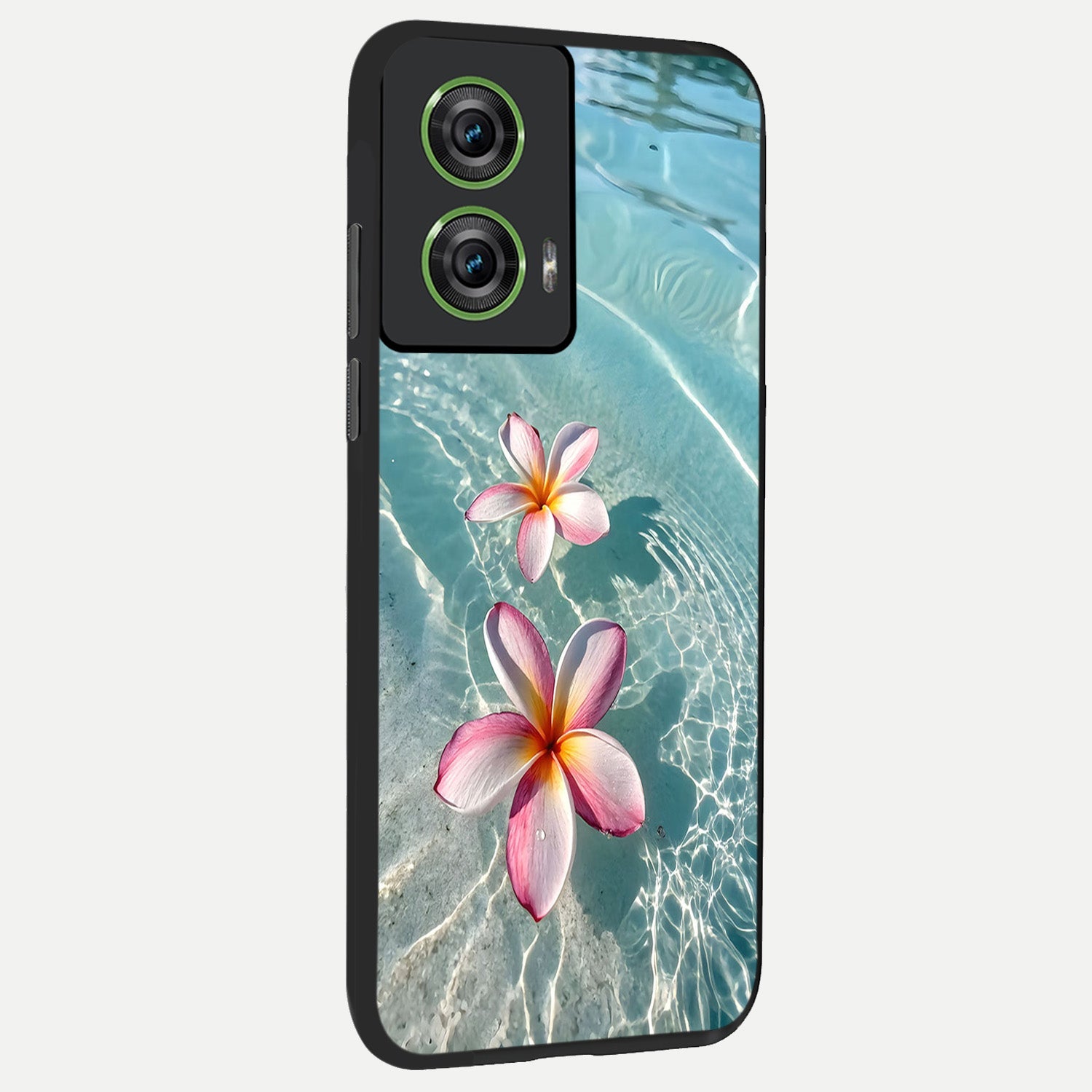  Floating Bloom Bliss back cover For Moto Edge 50 Fusion slim fit glass case with vibrant aesthetic design