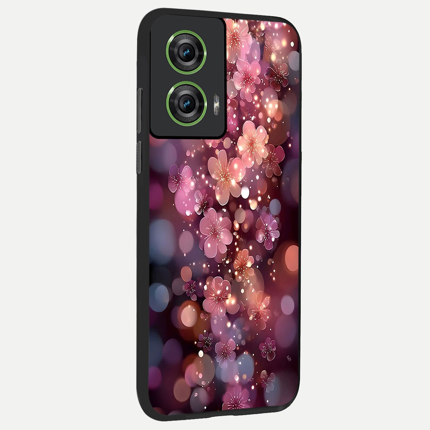  Glowing Petal Bliss back cover For Moto Edge 50 Fusion slim fit glass case with vibrant aesthetic design