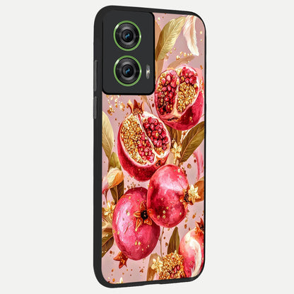  Golden Bloom Glow back cover For Moto Edge 50 Fusion slim fit glass case with vibrant aesthetic design