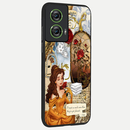  Golden Dream Belle back cover For Moto Edge 50 Fusion slim fit glass case with vibrant aesthetic design