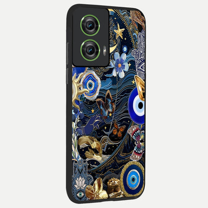  Golden Moon Magic back cover For Moto Edge 50 Fusion slim fit glass case with vibrant aesthetic design