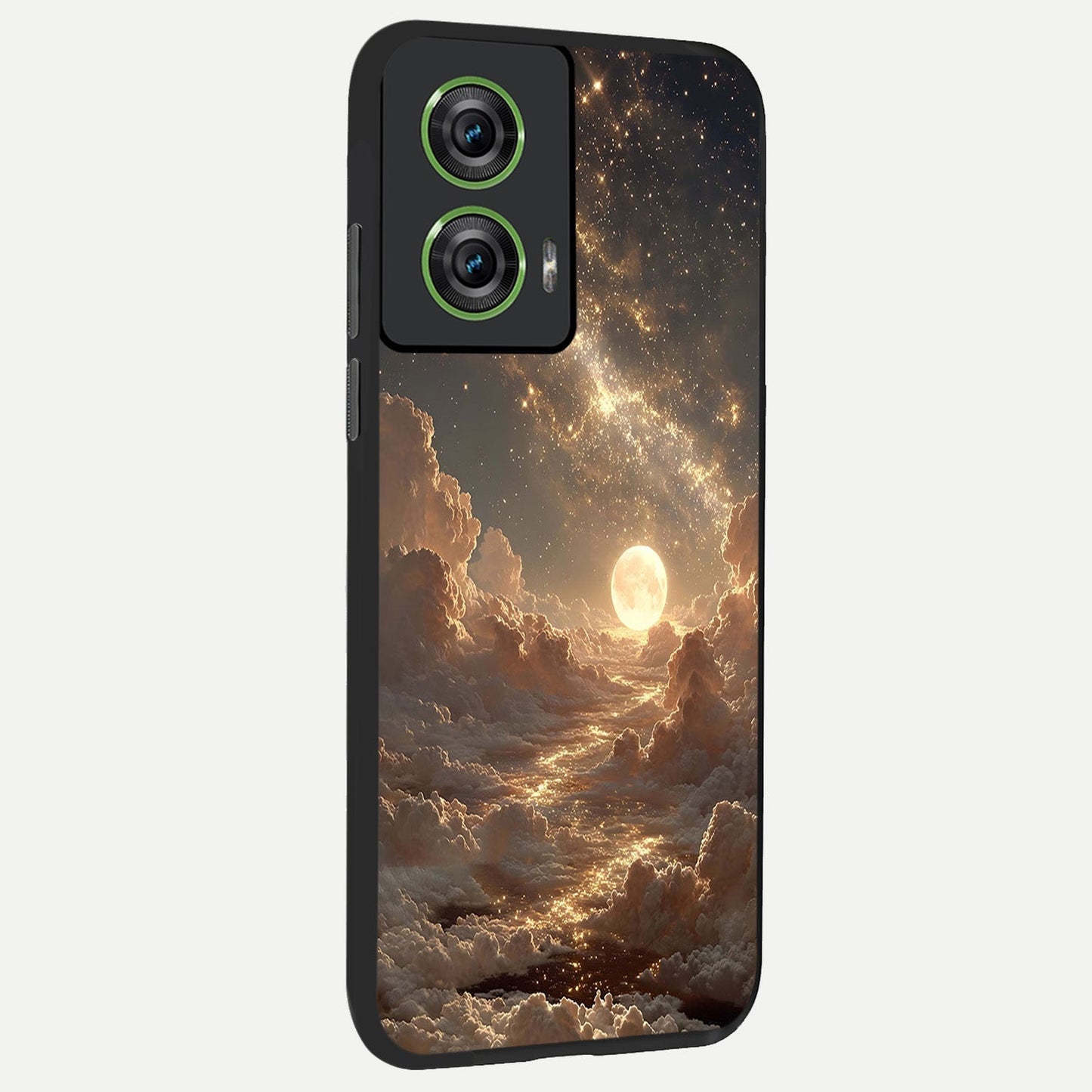  Golden Sky Dream back cover For Moto Edge 50 Fusion slim fit glass case with vibrant aesthetic design