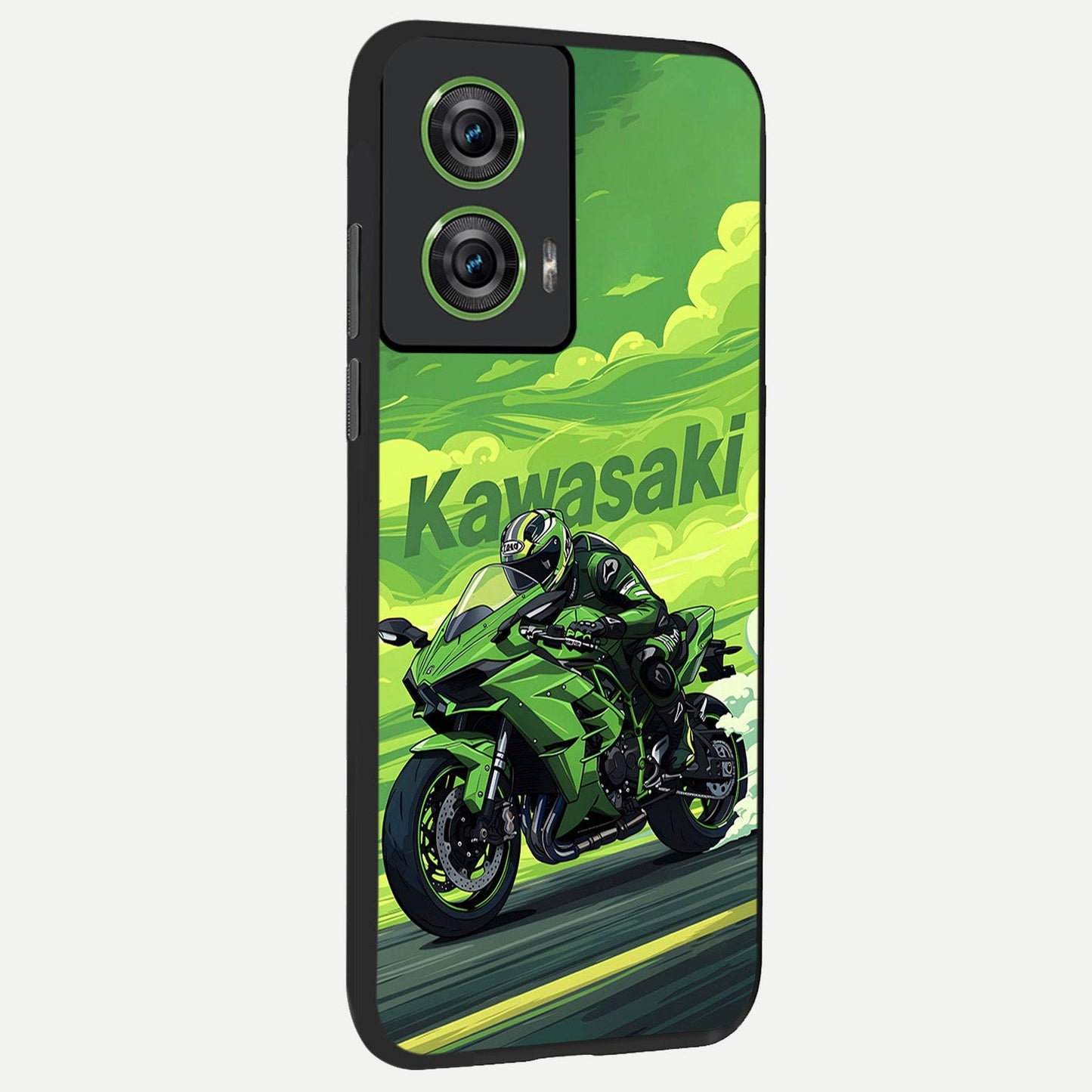  Greenery Sky back cover For Moto Edge 50 Fusion slim fit glass case with vibrant aesthetic design