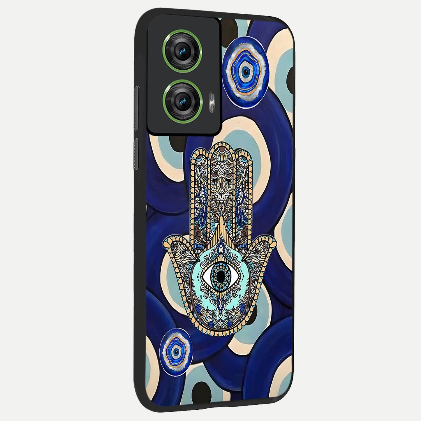  Hamsa Divine Guard back cover For Moto Edge 50 Fusion slim fit glass case with vibrant aesthetic design