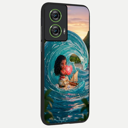  Heart of Ocean back cover For Moto Edge 50 Fusion slim fit glass case with vibrant aesthetic design
