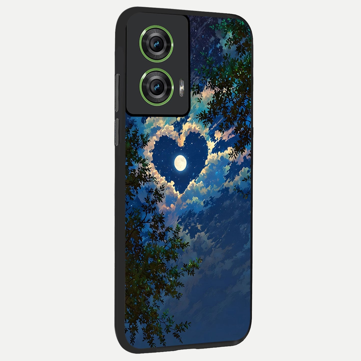  Heart With Moon Sky back cover For Moto Edge 50 Fusion slim fit glass case with vibrant aesthetic design