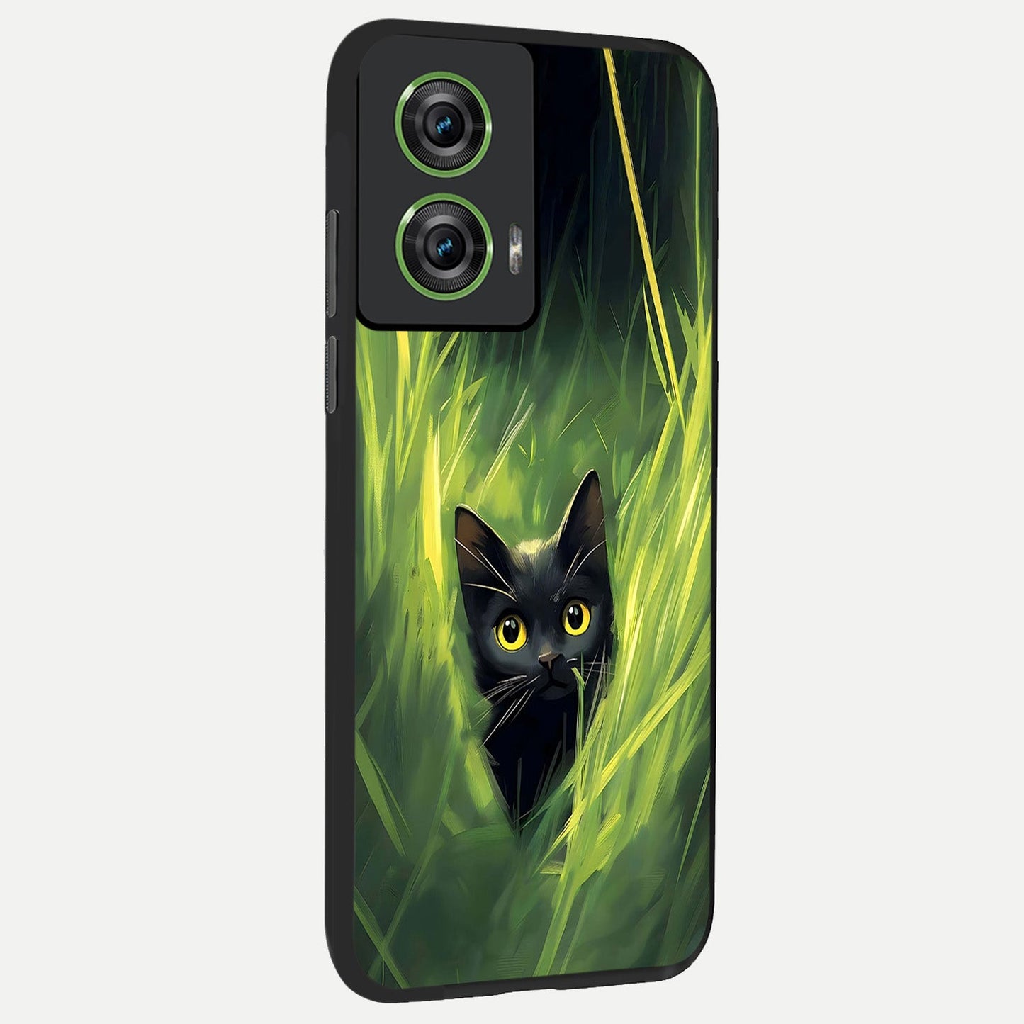  Hidden Cat Whisper back cover For Moto Edge 50 Fusion slim fit glass case with vibrant aesthetic design