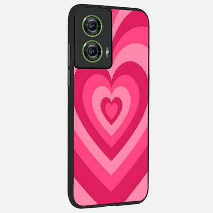  Layered Love Hearts back cover For Moto Edge 50 Fusion slim fit glass case with vibrant aesthetic design