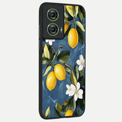  Lemon Dream Garden back cover For Moto Edge 50 Fusion slim fit glass case with vibrant aesthetic design