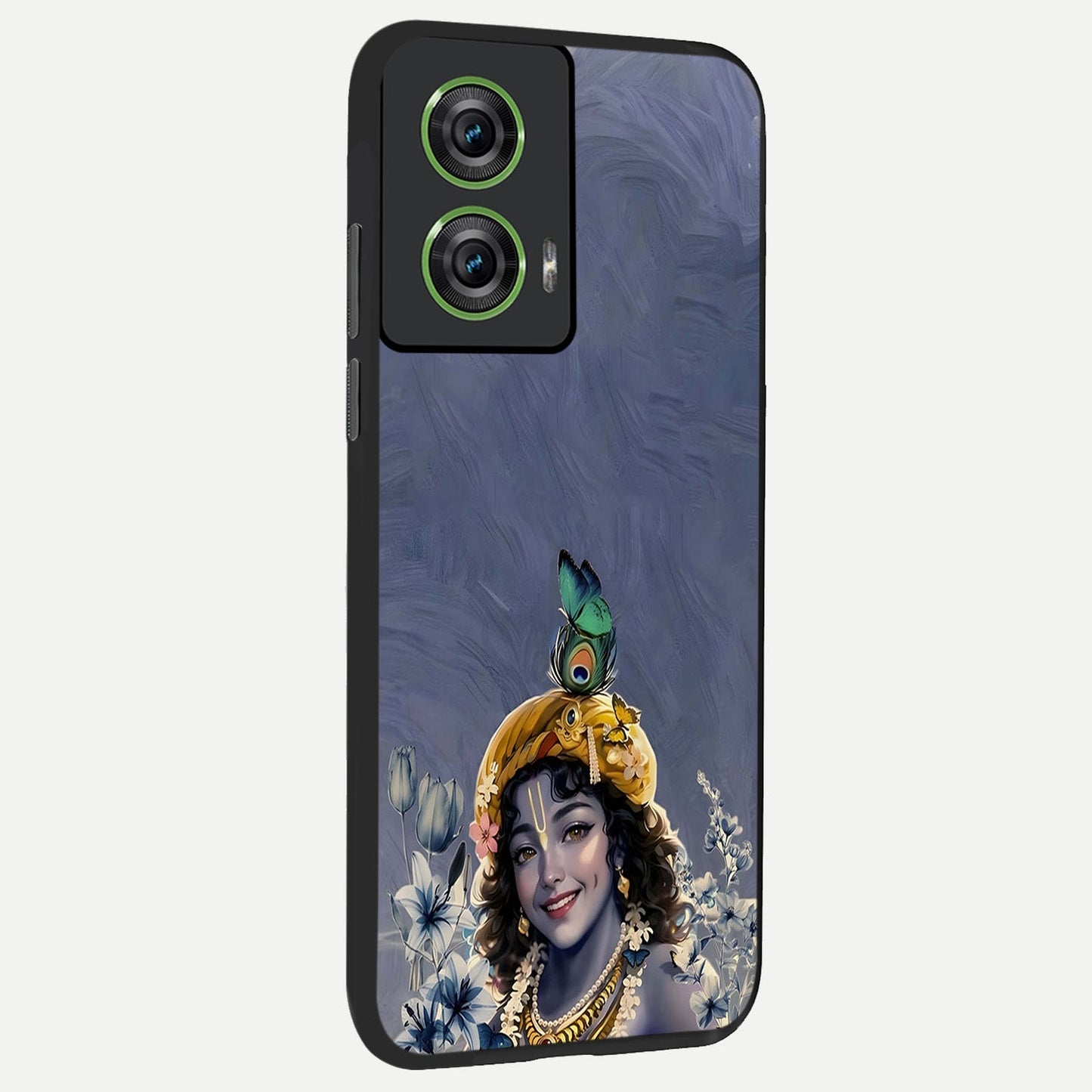 Lord Krishna back cover For Moto Edge 50 Fusion slim fit glass case with vibrant aesthetic design