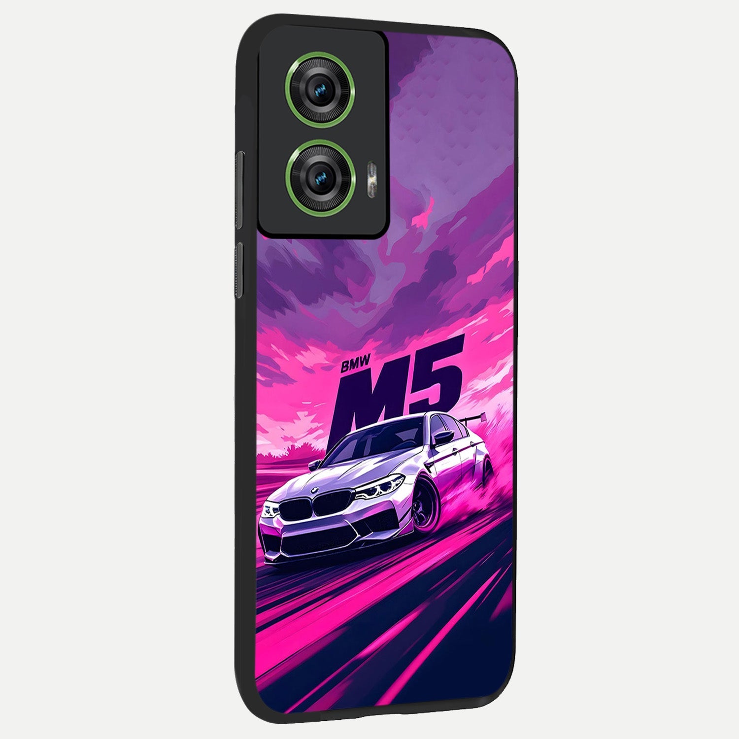  MS Neon Car back cover For Moto Edge 50 Fusion slim fit glass case with vibrant aesthetic design