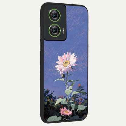  Pink Shells Outline back cover For Moto Edge 50 Fusion slim fit glass case with vibrant aesthetic design