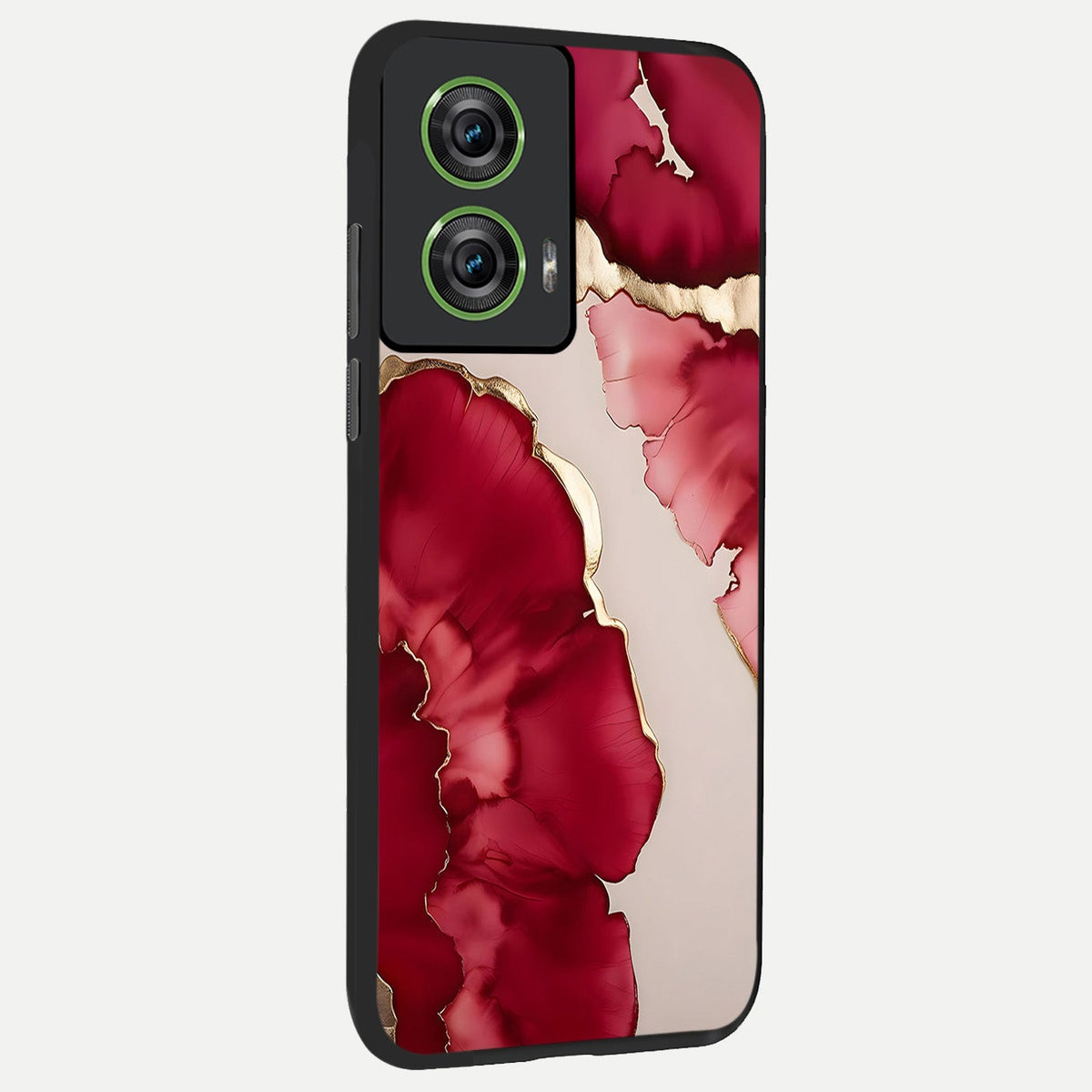  Pink And White Marble back cover For Moto Edge 50 Fusion slim fit glass case with vibrant aesthetic design