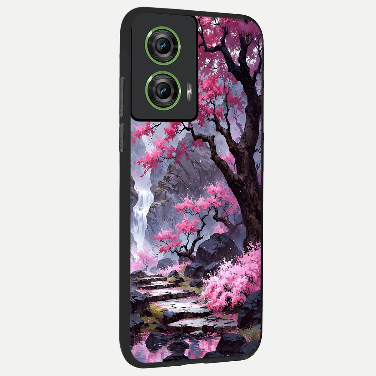  Pink Sunflower Glow back cover For Moto Edge 50 Fusion slim fit glass case with vibrant aesthetic design
