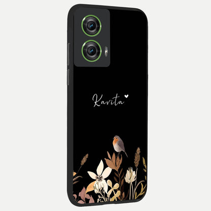  Quiet Garden Tune Custom Name back cover For Moto Edge 50 Fusion slim fit glass case with vibrant aesthetic design