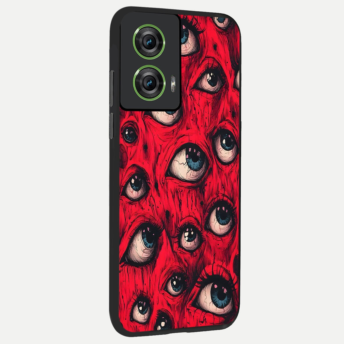  Red Eyes Pattern back cover For Moto Edge 50 Fusion slim fit glass case with vibrant aesthetic design