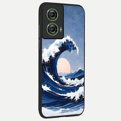  Rising Tide Power back cover For Moto Edge 50 Fusion slim fit glass case with vibrant aesthetic design