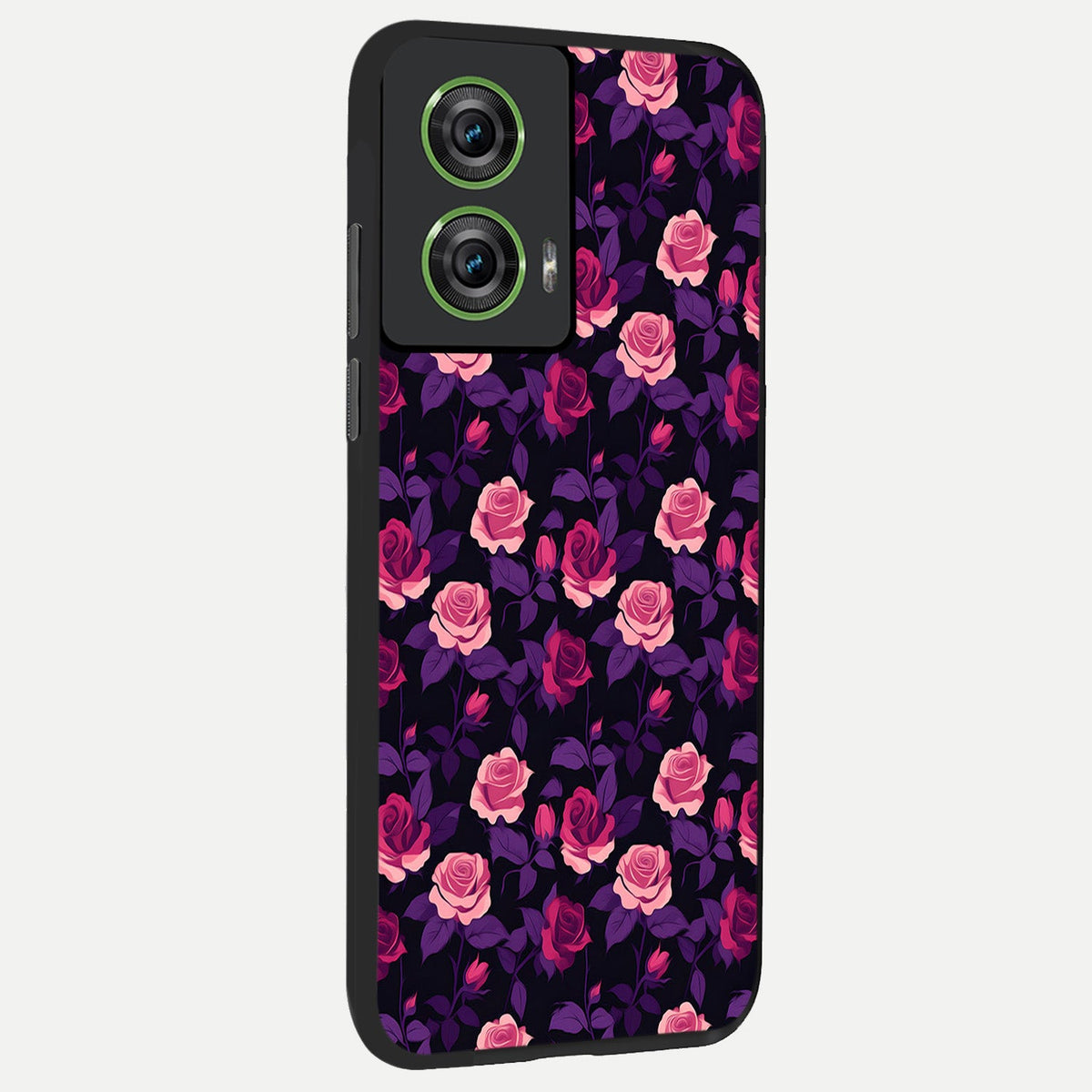  Rose Garden Twilight back cover For Moto Edge 50 Fusion slim fit glass case with vibrant aesthetic design