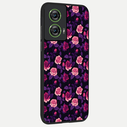  Rose Garden Twilight back cover For Moto Edge 50 Fusion slim fit glass case with vibrant aesthetic design
