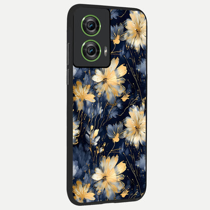  Royal Petal Dream back cover For Moto Edge 50 Fusion slim fit glass case with vibrant aesthetic design