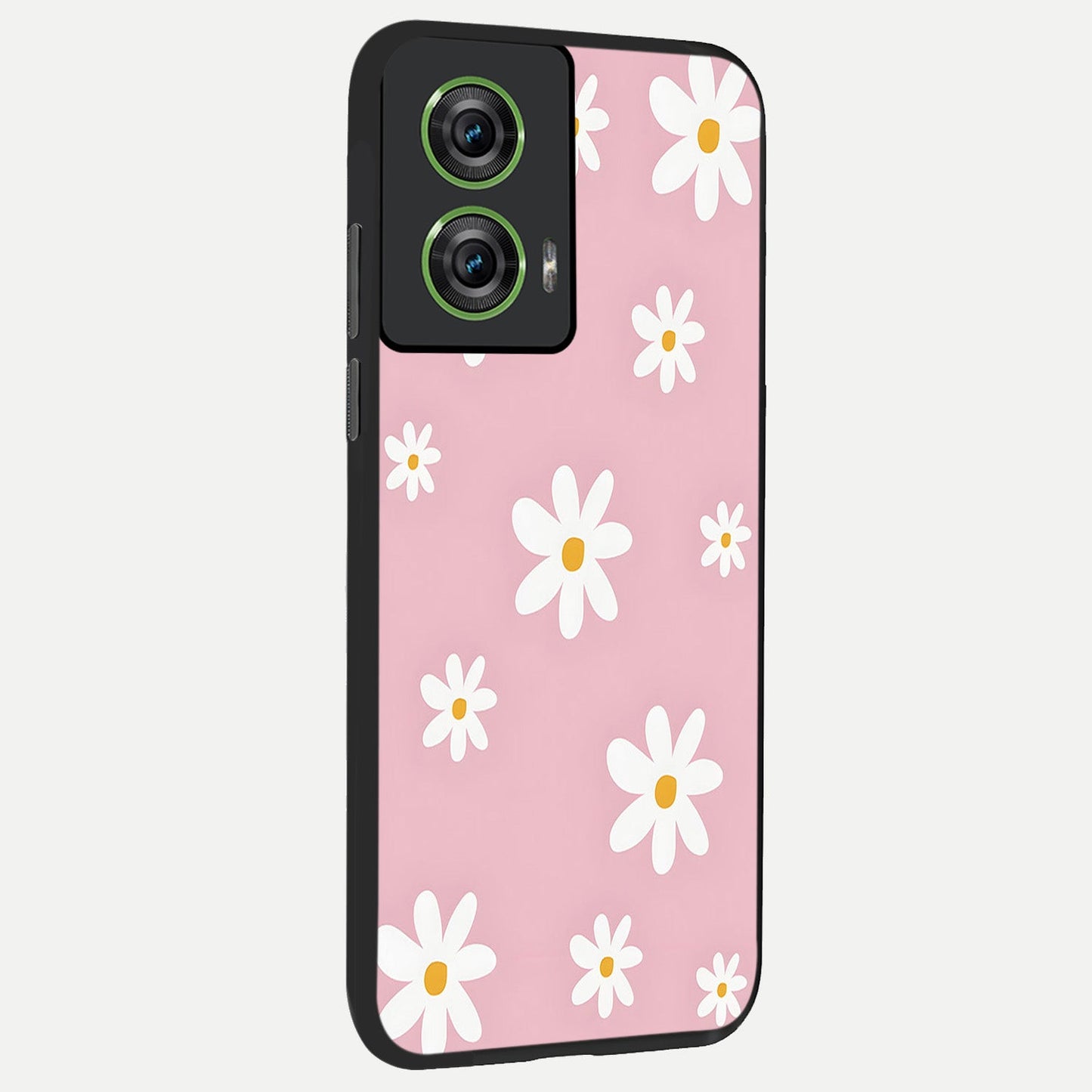  Soft Daisy Bliss back cover For Moto Edge 50 Fusion slim fit glass case with vibrant aesthetic design
