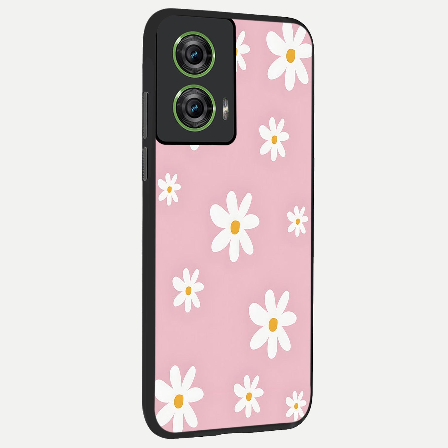  Soft Daisy Bliss back cover For Moto Edge 50 Fusion slim fit glass case with vibrant aesthetic design