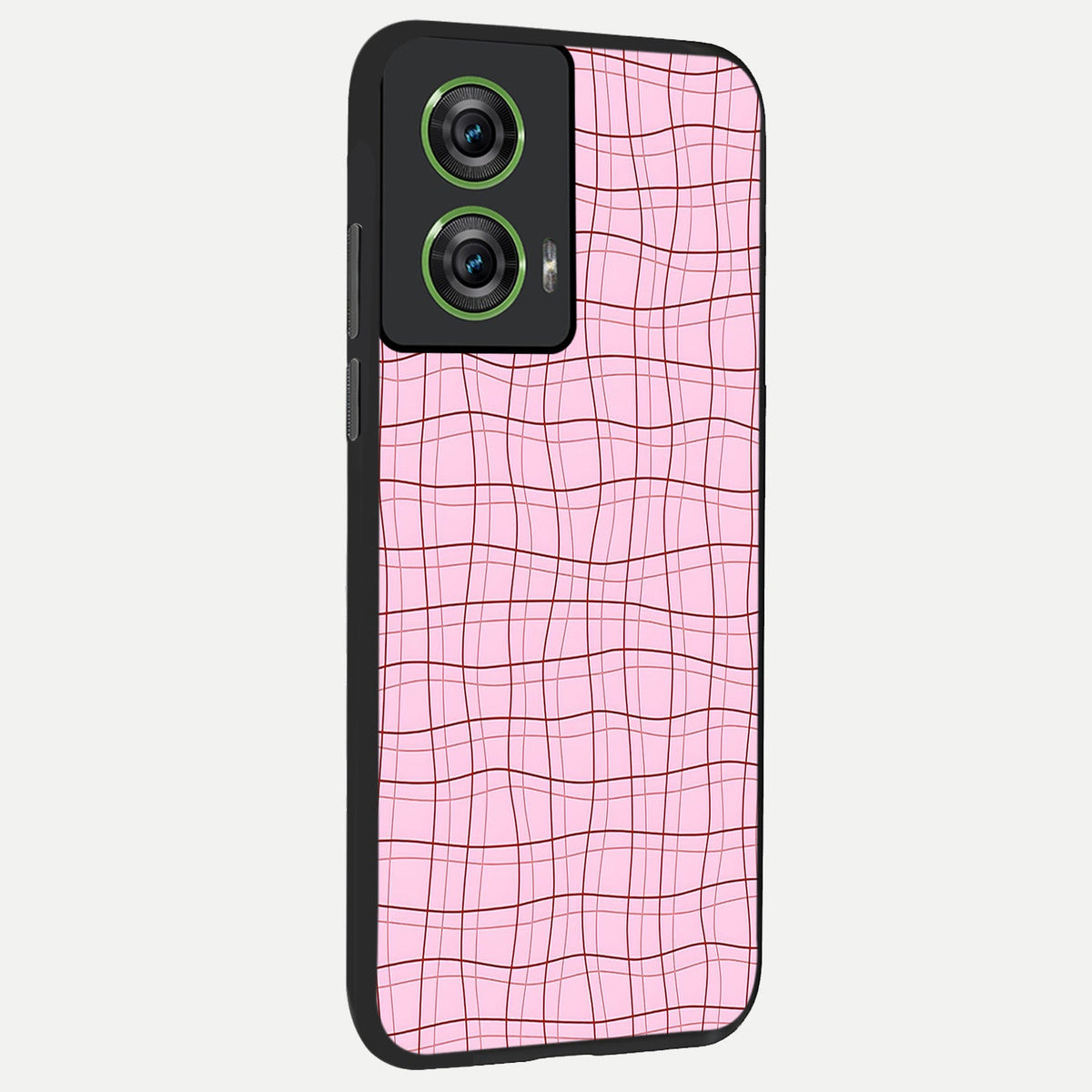 Soft Grid Bliss back cover For Moto Edge 50 Fusion slim fit glass case with vibrant aesthetic design