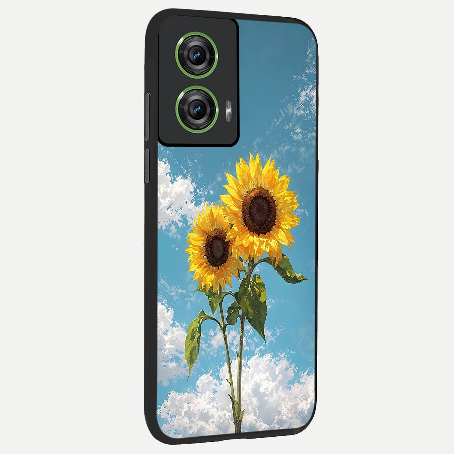  Sunlit Daisy Glow back cover For Moto Edge 50 Fusion slim fit glass case with vibrant aesthetic design