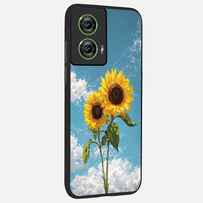  Sunlit Daisy Glow back cover For Moto Edge 50 Fusion slim fit glass case with vibrant aesthetic design
