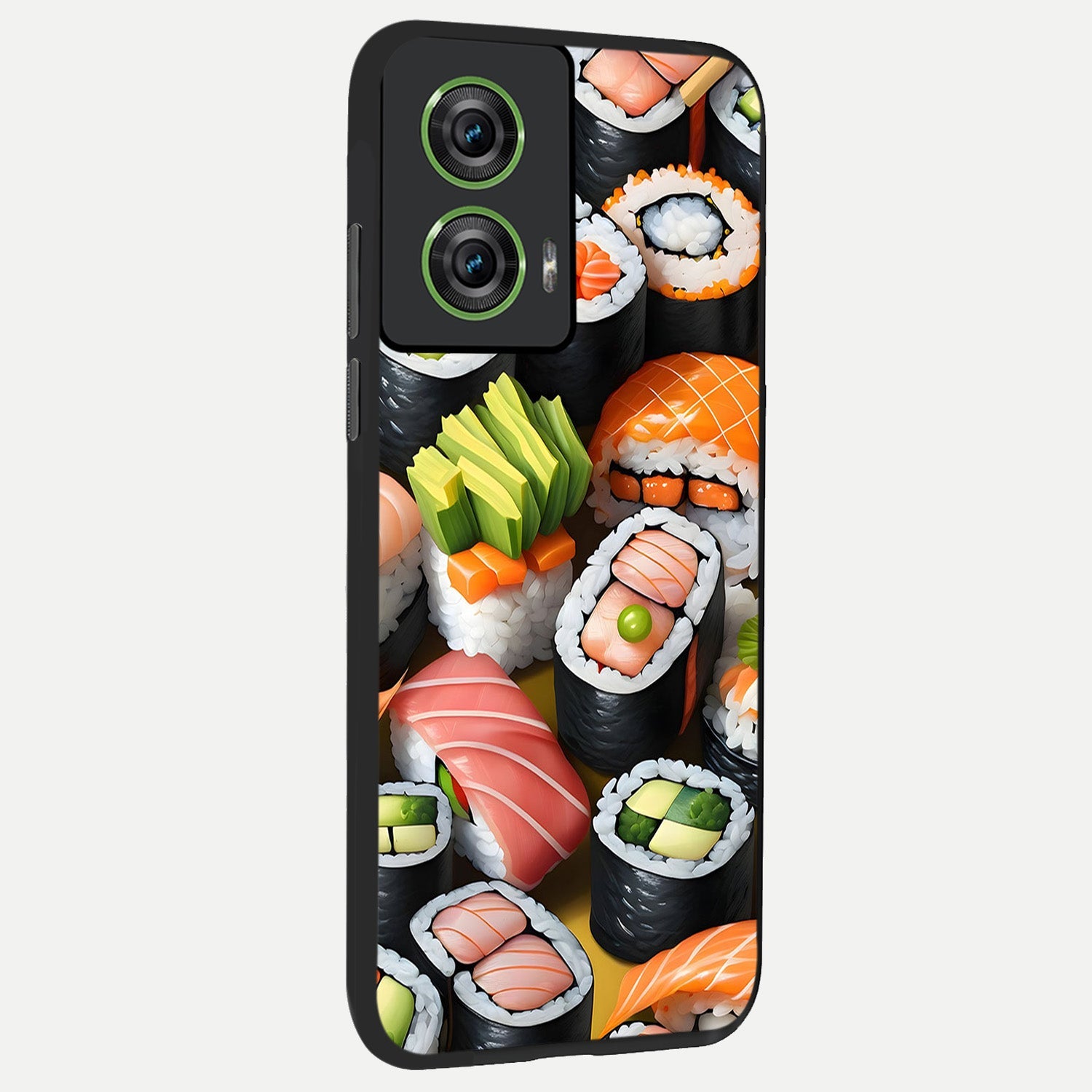  Sushi Food Pattern back cover For Moto Edge 50 Fusion slim fit glass case with vibrant aesthetic design
