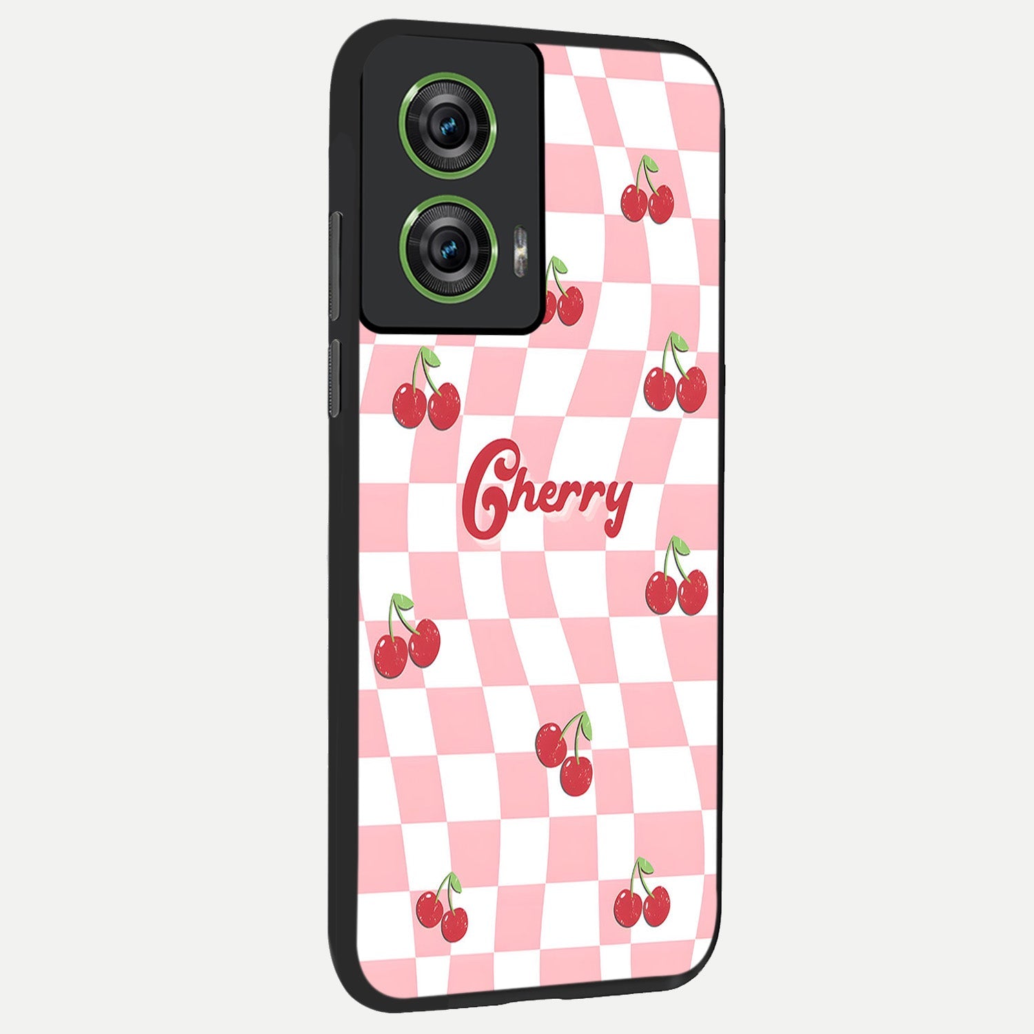  Sweet Cherry Vibes back cover For Moto Edge 50 Fusion slim fit glass case with vibrant aesthetic design