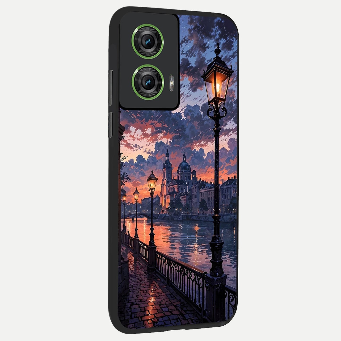  Twilight River Lights back cover For Moto Edge 50 Fusion slim fit glass case with vibrant aesthetic design
